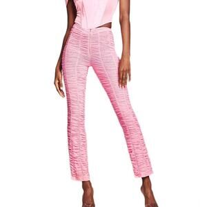 I.AM.GIA Women's Pink Ruched Ophelia Pants Barbiecore Trousers Medium Y2K Girly